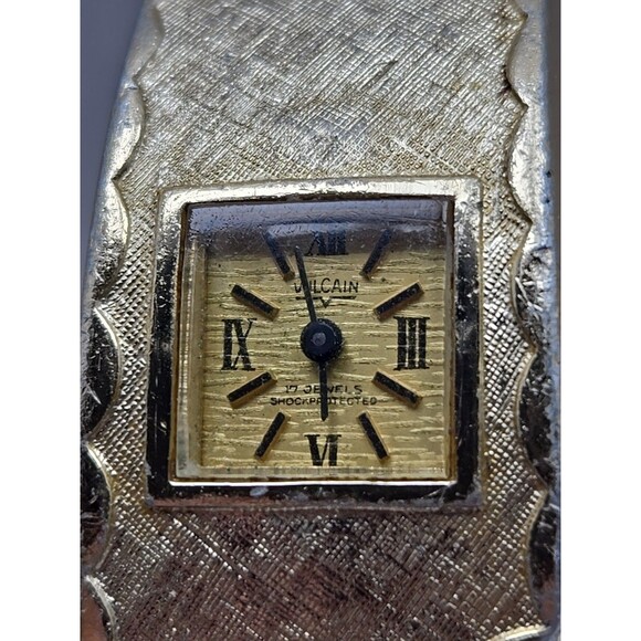 Vulcain Medana Pamela Bangle Watch Swiss 17 Jewels West Germany Gold Tone Ladies - Picture 4 of 14